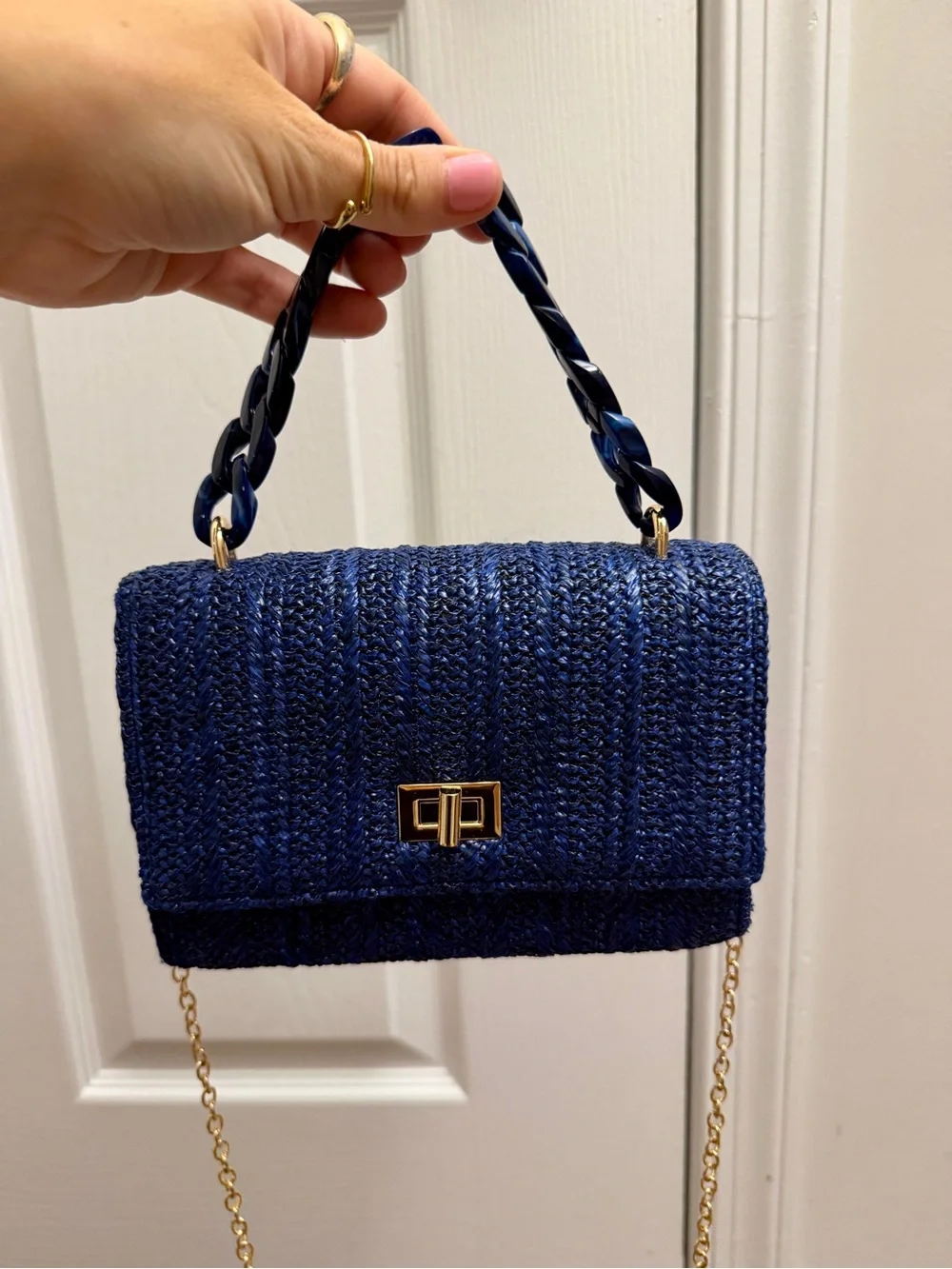 Shiraleah Marisol Woven Mini Bag in Navy Blue